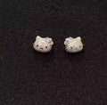 Hello Kitty Crystal Stud Earrings – Silver