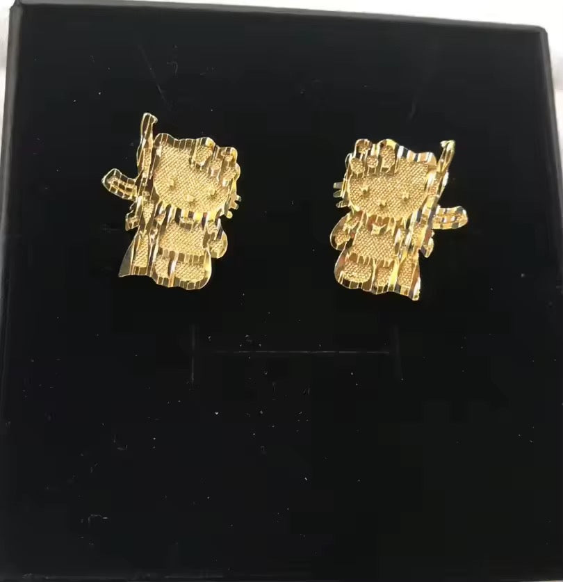 Hello Kitty Gold Stud Earrings