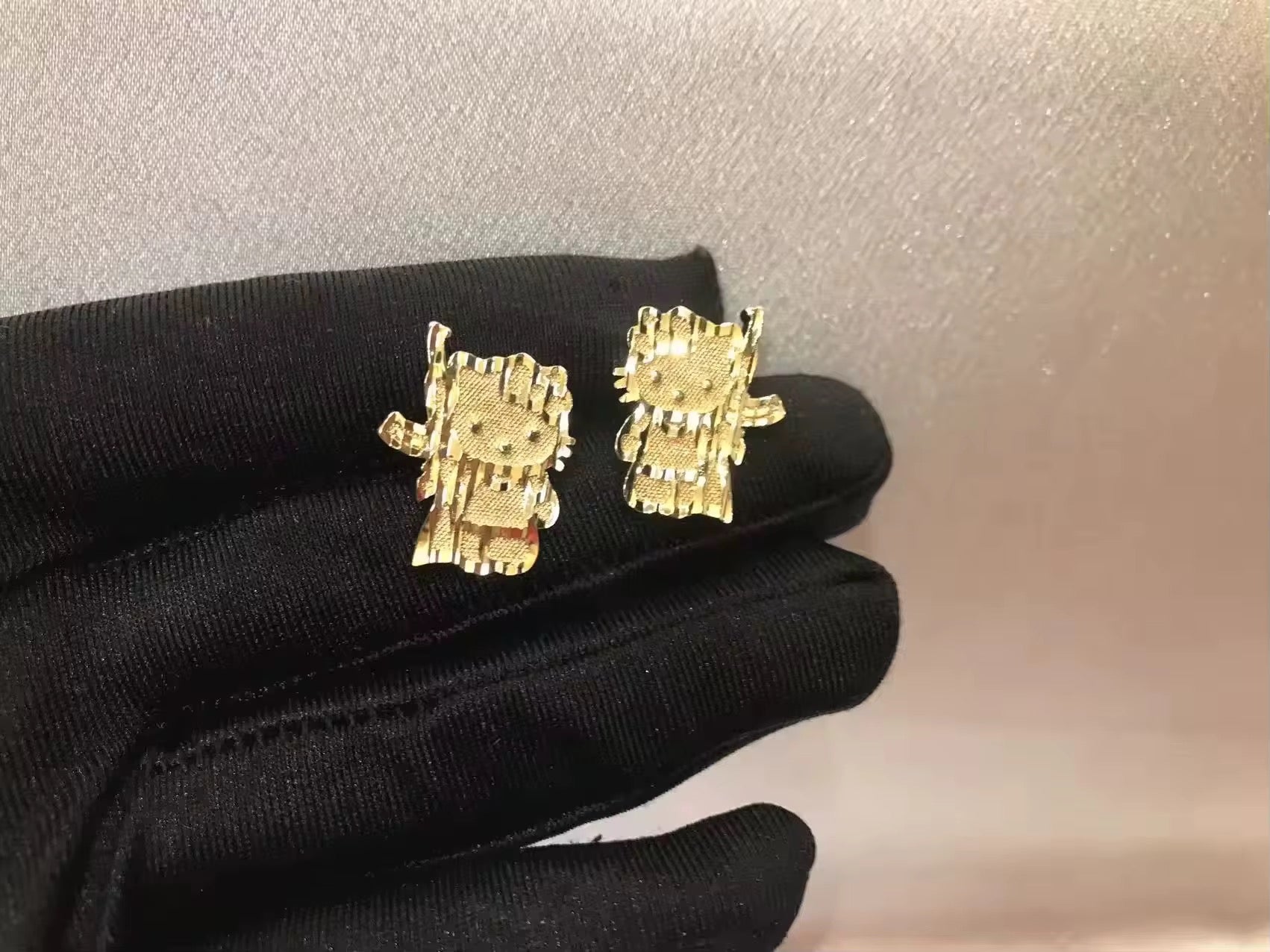 Hello Kitty Gold Stud Earrings