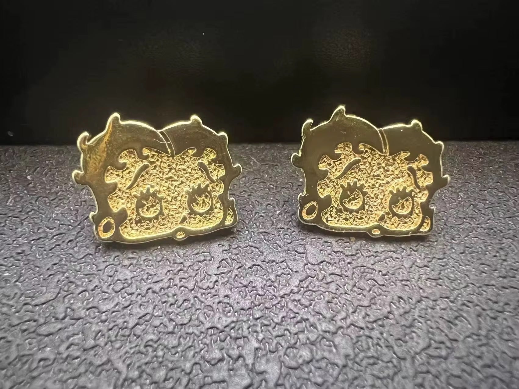 Betty Boop Gold Stud Earrings