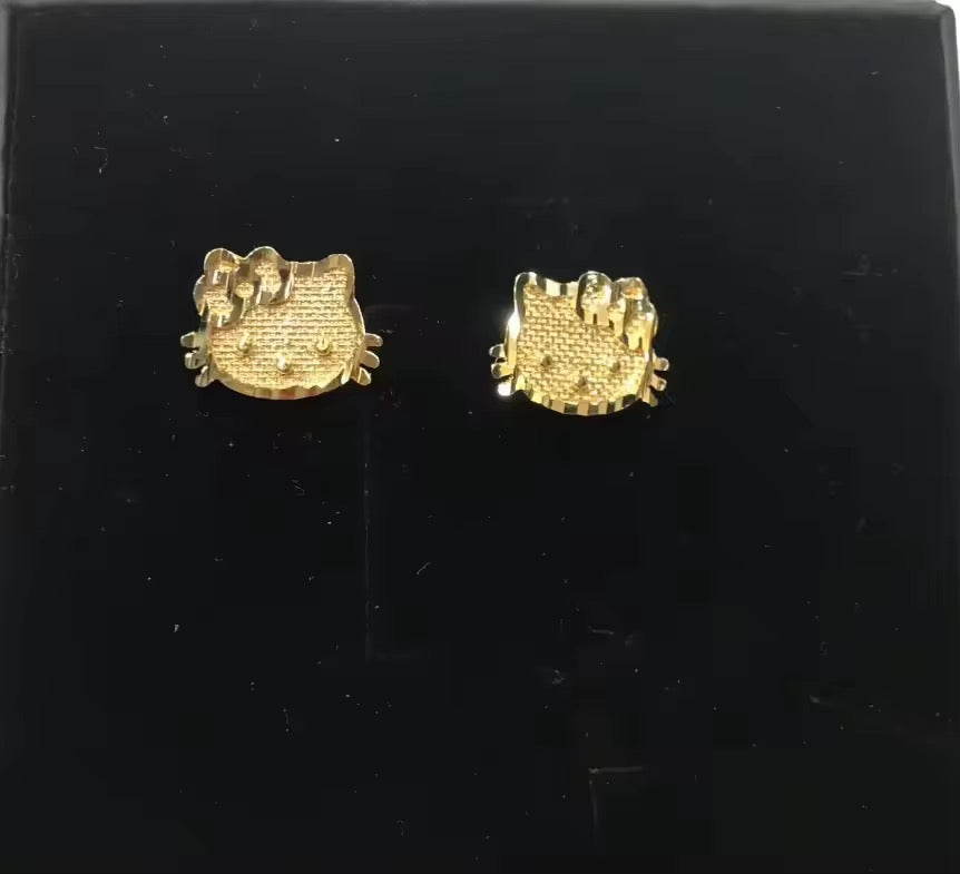 Gold Hello Kitty Stud Earrings