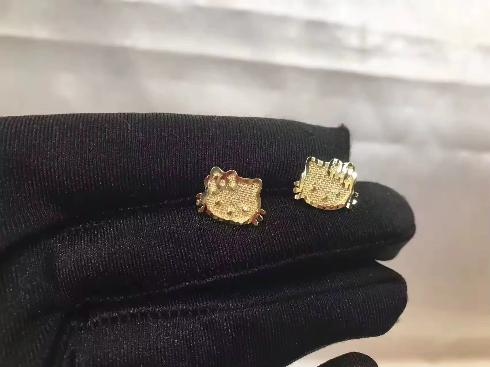 Gold Hello Kitty Stud Earrings