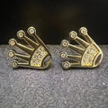 14K Gold Plated Luxury Crown Stud Earrings