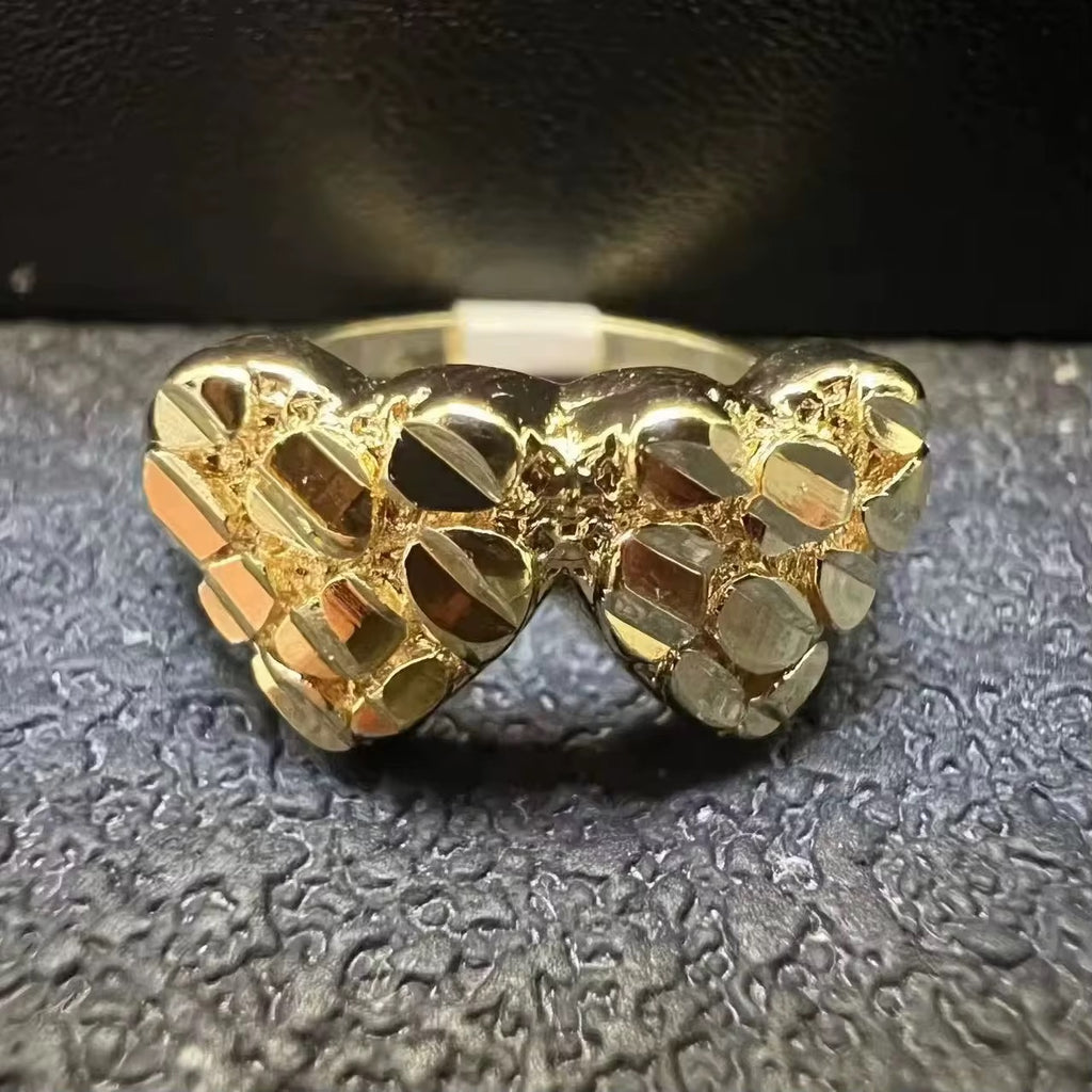 Double Heart Nugget Ring