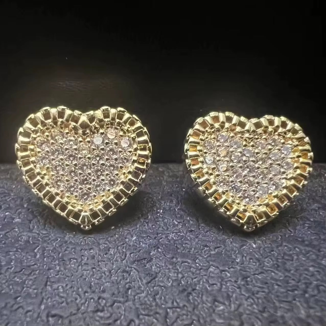 Bling Heart Studs
